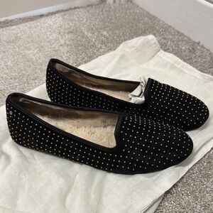 Gently used UGG Black and Gold Studded Flats women’s size 9